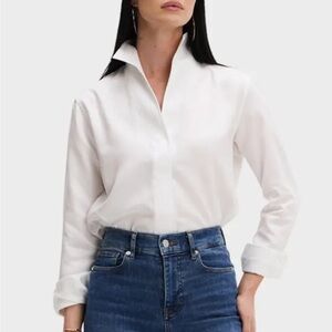 Sarah Alexandra' signature cotton cashmere shirt in ivory camel window pane